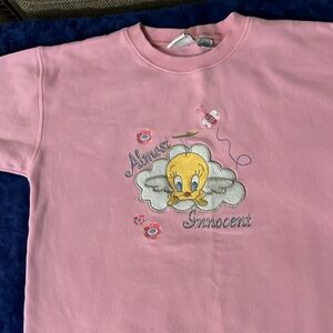 Pink Tweety Bird Sweater. Size 10/12. Non-smoking home. Late 90s/early 2000.